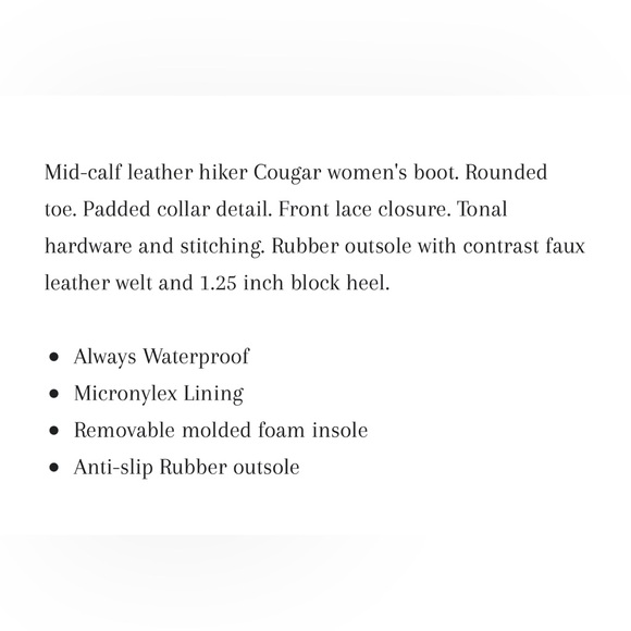 COUGAR NASH WINTER HIKING BOOT WOMENS SIZE 9 - Picture 7 of 7